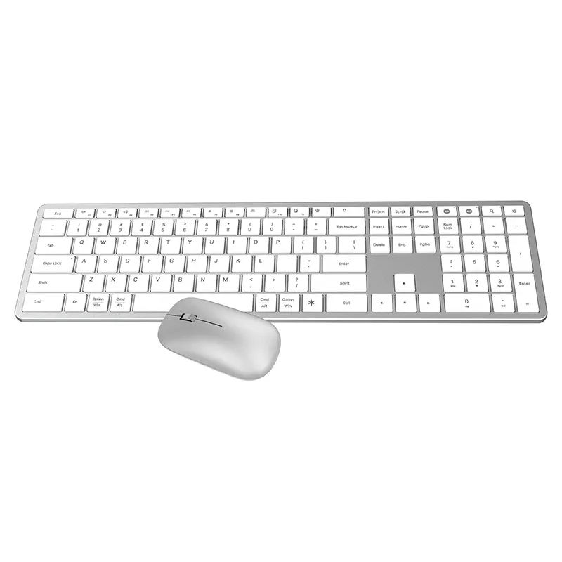 Wireless Keyboard Mouse All Aluminum Body Computer